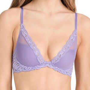 Natori 730023 Feathers Contour Plunge T-Shirt Bra 32DD NWT Color :Cosmic SKY